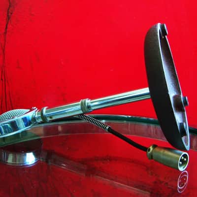 Vintage RARER 1940's Astatic D-104 crystal "Lollipop" microphone Chrome w adapter & period Atlas DS-5 desk stand PROP DISPLAY # 2 image 13
