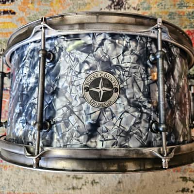 Bucks County Drum Co. 14x7" Relic Series Mahogany Snare in Charcoal Pearl image 3