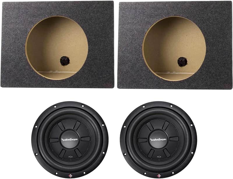2 Rockford Fosgate Prime R2SD4-12 Shallow Subwoofer + 2 Single Sealed Boxes image 1