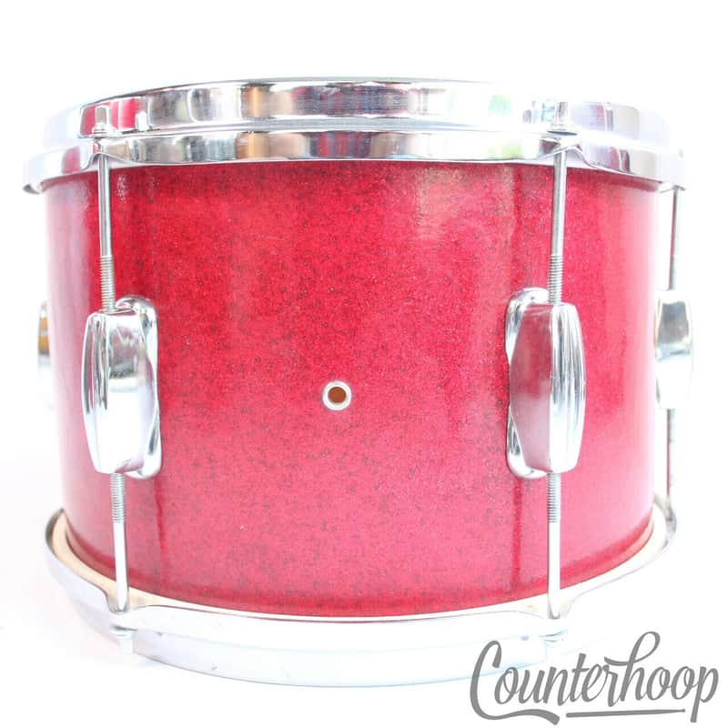 *Pearl 12x8" Tom Drum Tempro Vintage 60s Red Sparkle Made In Japan 3Ply Shell* image 1