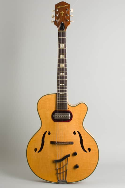 Harmony  H-65 Hollow Body Electric Guitar (1959), ser. #86H65, black hard shell case. image 1