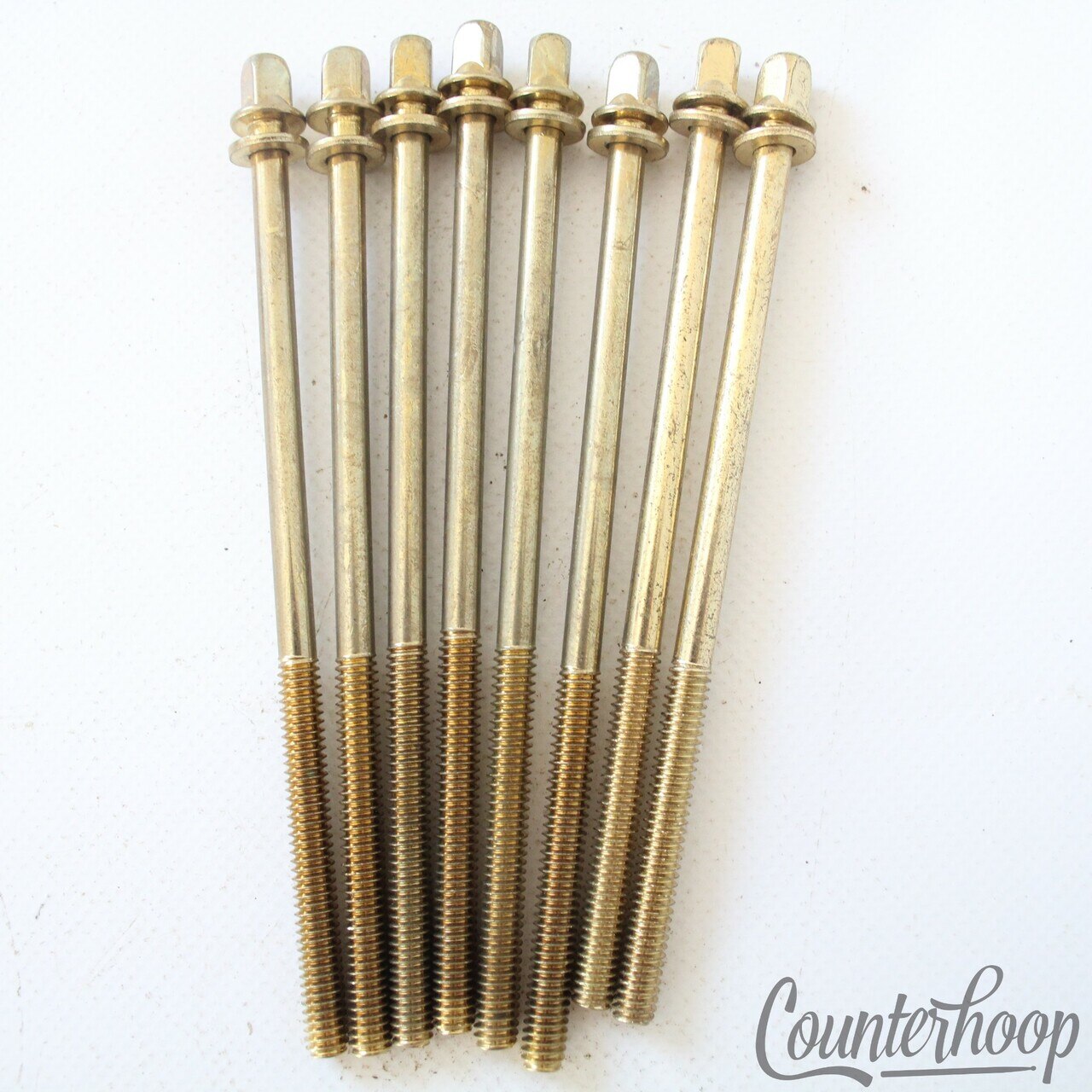 Vintage Style 2x 4 1/4" 6x 4 1/2" Tension T-Rods Gold Plated Snare/Tom Drum — main photograph