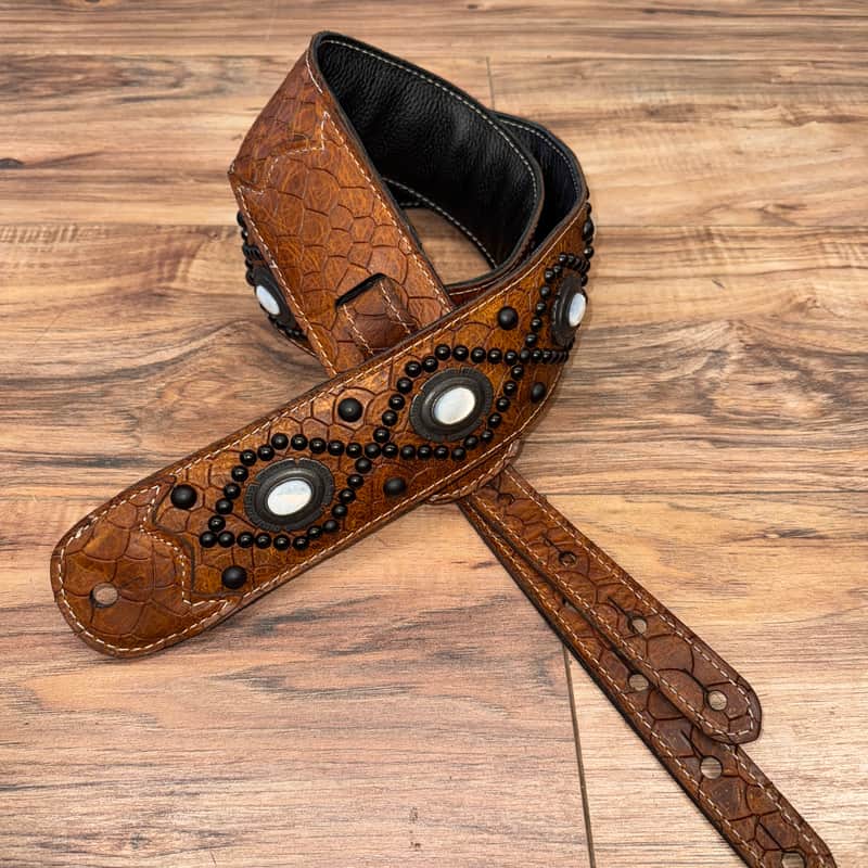 Carlino Orianthi Pearl Tan Scale Leather strap 2025 - Tan image 1