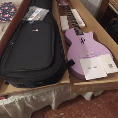 NOVA GO SP1 Carbon Fiber Travel Guitar - 35" Acoustic Electric - Purple image 3