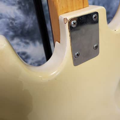 Vintage RARE 1966 Japan Pleasant SE 218 Shinko Gakki Made Electric Guitar Faded White Pro Setup New Strings Gigbag image 10