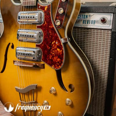 Harmony H-75 Hollowbody Electric Guitar in Vintage Burst - 1963 image 16