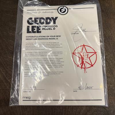 Moog Geddy Lee Minimoog Model D 44-Key Monophonic Synthesizer 2025 - Red / Black image 4