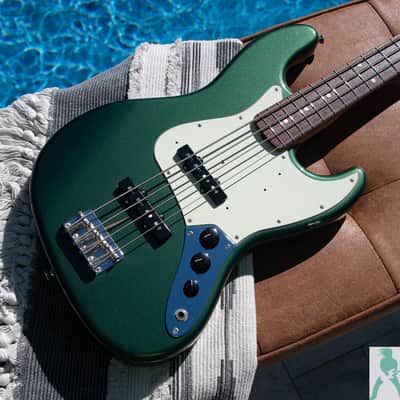 Fender 2023 Collection Made in Japan Traditional '60s Jazz Bass® - Aged Sherwood Green Metallic - Pro Set Up w Perfect Frets/Action/Intonation! image 12
