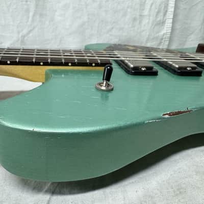 Maghini Guitars Skylark Baritone Guitar with COA + Gator Case 2023 - Lightly Aged Jade Metallic image 18