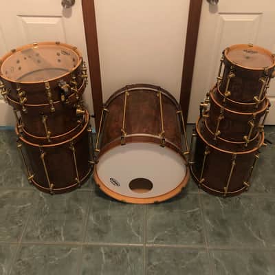 Bearing Edge Drum co. 7 pc Drum Set Bearing Edge 2003 Maple Bubinga image 1