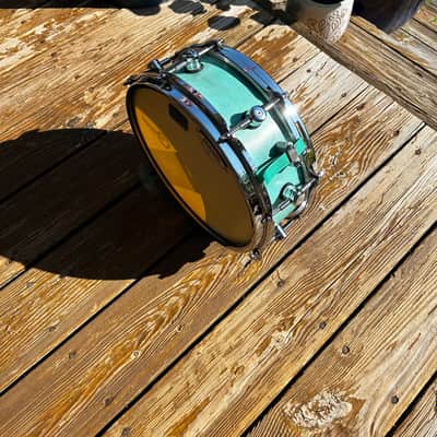 Custom made Snare Drum 12” x 5” Maple Snare 2025 - Distressed Retro Blue Venetian Plaster image 9