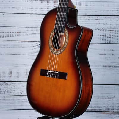 Ibanez GA35TCE Cutaway Classical Acoustic-Electric Guitar | Violin Sunburst High Gloss image 5