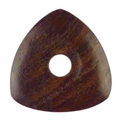 Rosewood Guitar Or Bass Pick - 4.0 mm Ultra Heavy Gauge - 346 Contoured Triangle With Grip Hole Shape - Natural Finish Handmade Specialty Exotic Plectrum - 6 Pack image 4