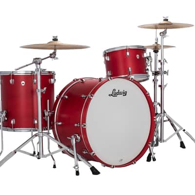 Ludwig NeuSonic Satin Diablo Red Painted Pro Beat Drums 14x24_16x16_9x13 3pc Shell Pack | NEW Authorized Dealer image 1
