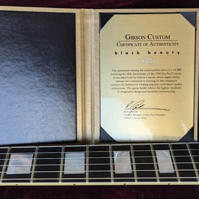 Gibson Custom Shop 1960 Reissue Les Paul Custom Black Beauty 50th Anniversary Gold Book 2010 - Black image 18