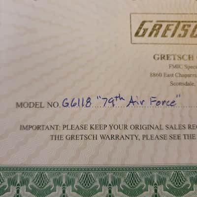 Gretsch Custom Shop Steve Stern G6118 "79th" Air Force image 14