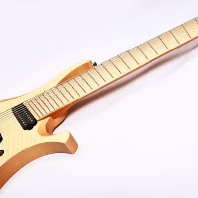 Agile 10 String Fan Fret Headless Electric Guitar CHIRAL PARALLAX 102528 MN CEP SS Nat Flame image 5