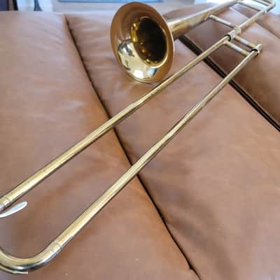 Vintage York USA Bb Tenor Trombone w/ Original Tweed Case – 7" Bell image 13