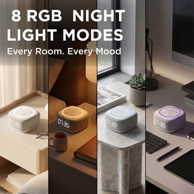 Gemini BRS-180 Bluetooth Home Speaker – Night Light, 15 Sleep Sounds, LED Alarm Clock & Voice-Assistant Button image 4
