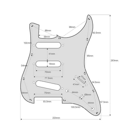 Golpeador Pickguard Fender Stratocaster 3SC White Pearl Aged image 2