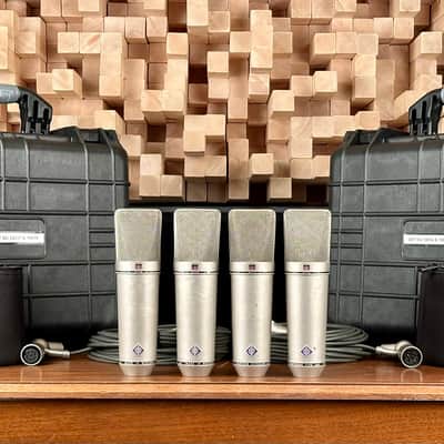 Vintage Neumann U87 Condenser Microphone Matched Quartet! Sequential SNs! 1971 U 87 With Swivel Mounts. Rare! image 2