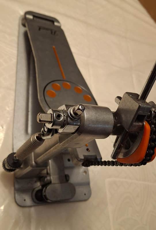 Pearl P930 Demonator Longboard Chain Drive Single Bass Drum Pedal 2010s - Chrome / Orange image 1