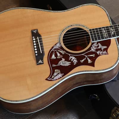 Minty! 2023 Gibson Custom Shop Hummingbird Custom Koa Dreadnought Acoustic Guitar Natural + COA OHSC image 3