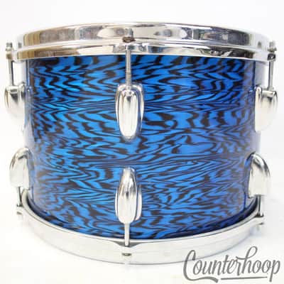 Slingerland 12x8"Blue Agate COB Brass Tom Drum Vintage 60s Sound King Stick-Save image 5