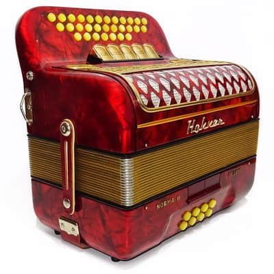 Almost Unused Hohner Norma III DeLuxe Diatonic Button Accordion Garmon German Harmonika 2135, Rare Squeezebox, Fantastic sound! image 4