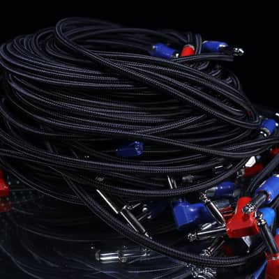 (18x) — 10’ TS Cables — Black — Braided — One Right Angle image 2