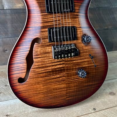 PRS Wood Library Custom 24 Fatback Semi-Hollow! - Satin Copperhead Cherryburst 423667 image 2