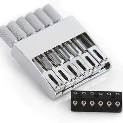 Headless Bridge Tailpiece and Bridge String Lock for 6 String Headless Guitar Accessories (WT001, Chrome) image 3