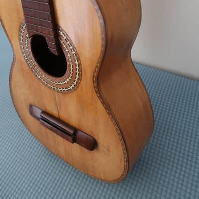 Project Vintage 1960s 3/4 Size Parlor Size Classical Guitar Mariachi Project Crack On Lower Bout Rarely Listed Mexico Mexican Mystery Maker image 2