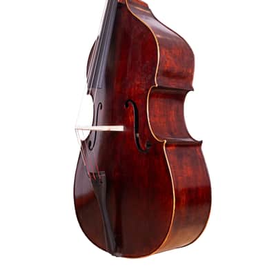 Antique Style Double Bass 3/4 with Flat Back Hand-Made in Romania #17 image 8