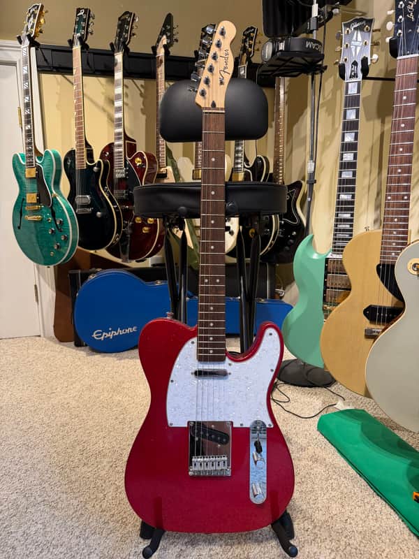 Squier FSR Bullet Telecaster Red Sparkle - Fender decal mod image 1