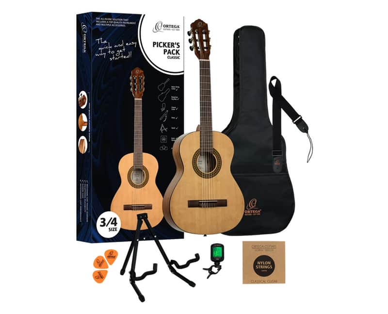 Ortega Guitars RPPC34 Picker's Pack Student Series 3/4 Classical Guitar image 1