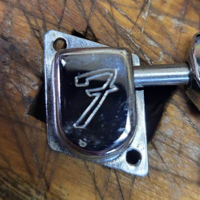 Vintage Fender 6 in a line Split Shaft F Tuner Strat Tele Electric Guitar Luthier Parts - Chrome image 2