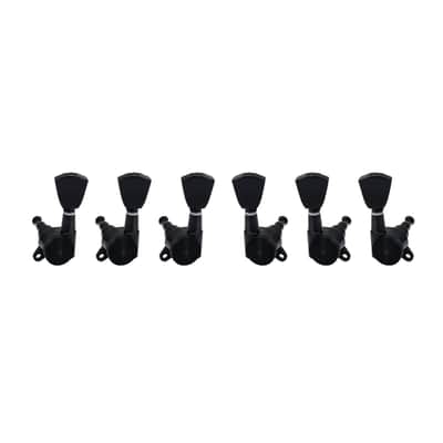 3L3R Guitar Locking Tuning Pegs 16:1 Ratio Sealed Guitar String Tuning Keys Machines 45 Degree Fixing Tag for Les Paul LP SG Electric Acoustic Guitar 6Pcs JT/ZSJXQ-03 Black Tulip Button image 4