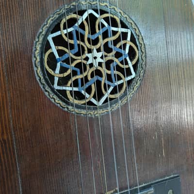 Six-String Lute / Bowl Back Guitar with Guild Hardshell Case, German Antique image 7