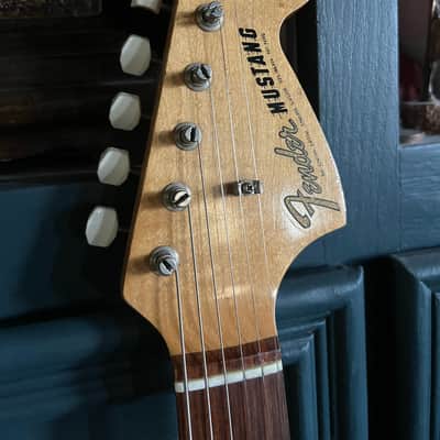 1966 Fender Mustang Guitar Dakota Red All Original image 6