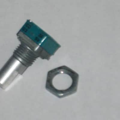 used (is fine / works fine) BOSS / ALPS potentiometer, 50 3A 03 5V, D Shaft, JAPAN, 1990s - 2010s - POT: blue, silver / NUT: gray (NO pedal, NO knob, NO other items) teal, square image 23