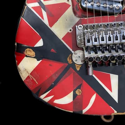 EVH Striped Series Guitar with the Frankenstrat mod Frankenstien like EVH 2018-2019 Black & Red, Whi image 6