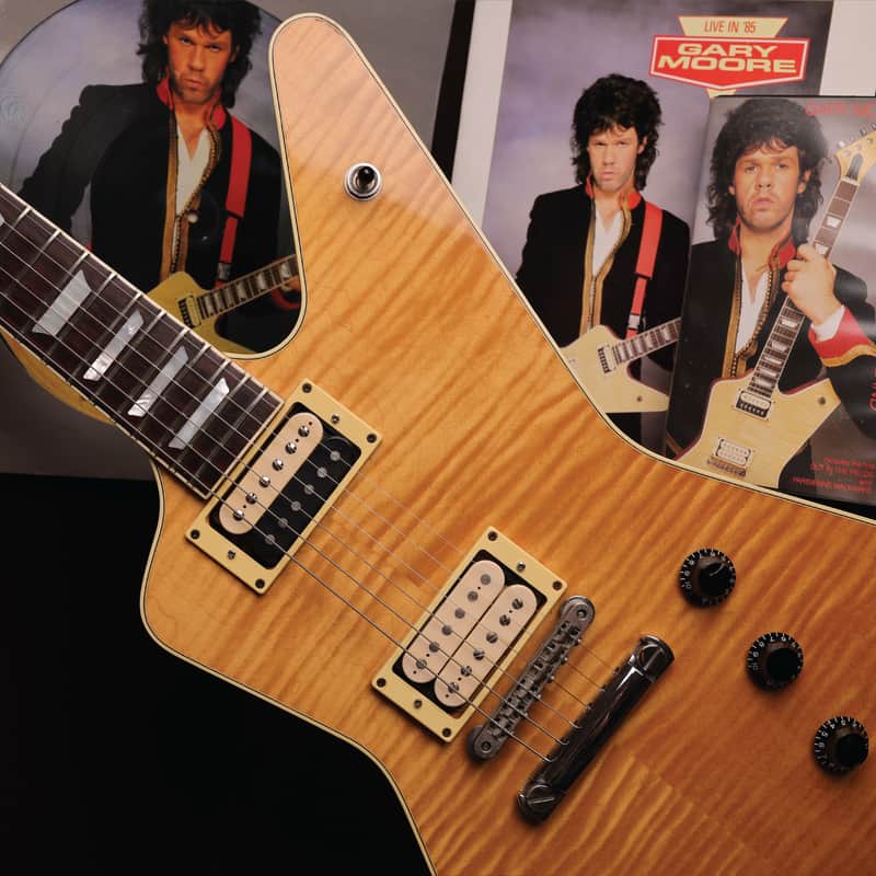Gary Moore Owned 1984 Hamer Explorer #0731 Natural | Hamer Standard w/One-Piece Flame Honduras Mahogany Back, Flame Maple Top, Honduras Mahogany Neck, Scimitar Headstock w/Rare Flame Maple Veneer, DiMarzio PAF + Hamer Slammer Humbuckers & Sperzel Tuners image 1