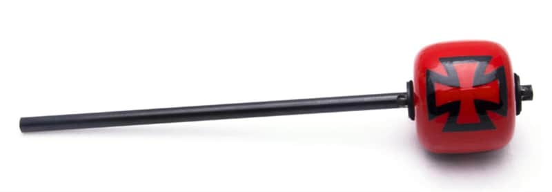 Danmar - 778BIC - R/T 69 Bass Drum Beater - Red Wood Ball, Black Shaft - Black Iron Cross image 1