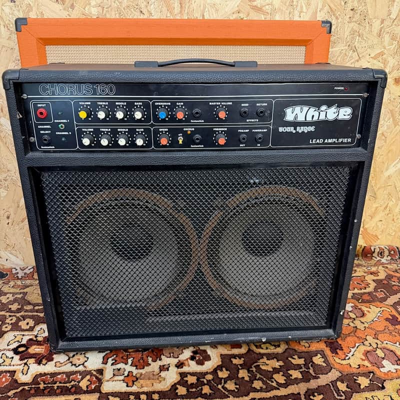 Vintage 1970s White Chorus 160 CL160 Tour Range 2x12 Amplifier Combo w/ G12-80 image 1