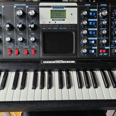 Moog MiniMoog Voyager Electric Blue ANNIVERSARY Edition 44-Key Monophonic Synthesizer 2006 - 2015 - Black Cabinet