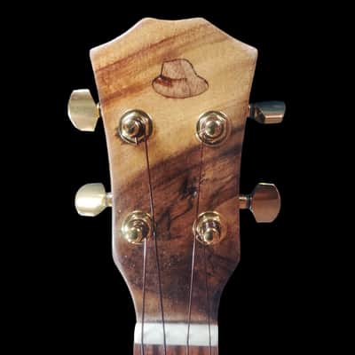 Solid Koa Pineapple Tenor Ukulele With Raised Hibiscus Sound Hole (SCJ - Jazz Hat # 146) image 9