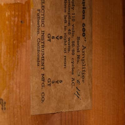 Fender Champion Model 600 Small Combo Tube Amplifier (1952), ser. #3014. image 4