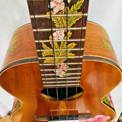 Ukulele Handmade by Blueberry Floral Motif Case & Warranty image 3