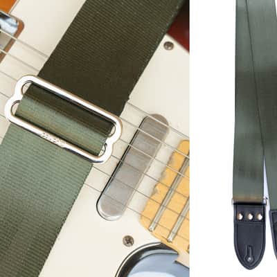 Couch Forest Green Seatbelt Guitar Strap image 5